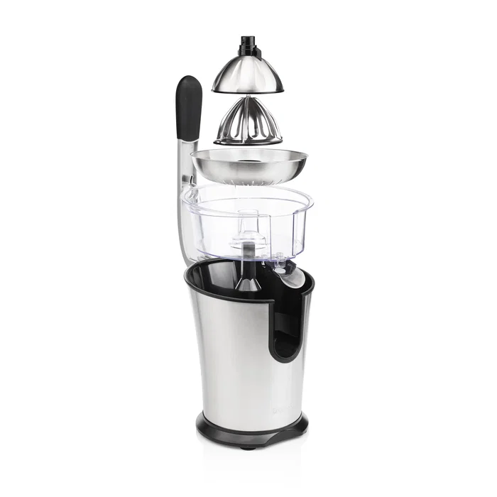 Princess 201860 Exprimidor Eléctrico de Cítricos Master Juicer Pro 300 W - Profesional, Acero Inoxidable Negro, Palanca, Filtro Ajustable, Antideslizante, Aptas Lavavajillas