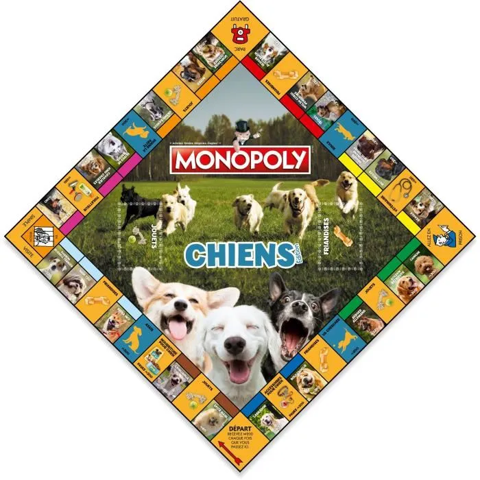 Winning Moves Monopoly Dogs - WIN5036905054669 - Juego de mesa Monopoly con perros de diferentes razas