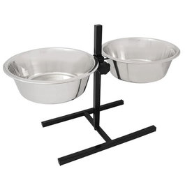 Nayeco Set de 2 Comederos con Soporte Regulable - Bowls de Acero Inoxidable 2.8L