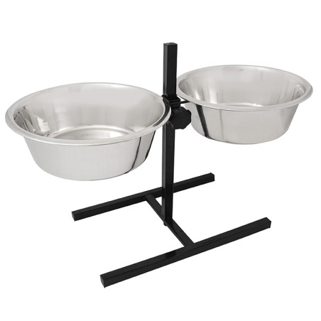 Nayeco Set de 2 Comederos con Soporte Regulable para Mascotas - Bowls de Acero Inoxidable 2.8L Nayeco Set de 2 Comederos con Soporte Regulable para Mascotas - Bowls de Acero Inoxidable 2.8L