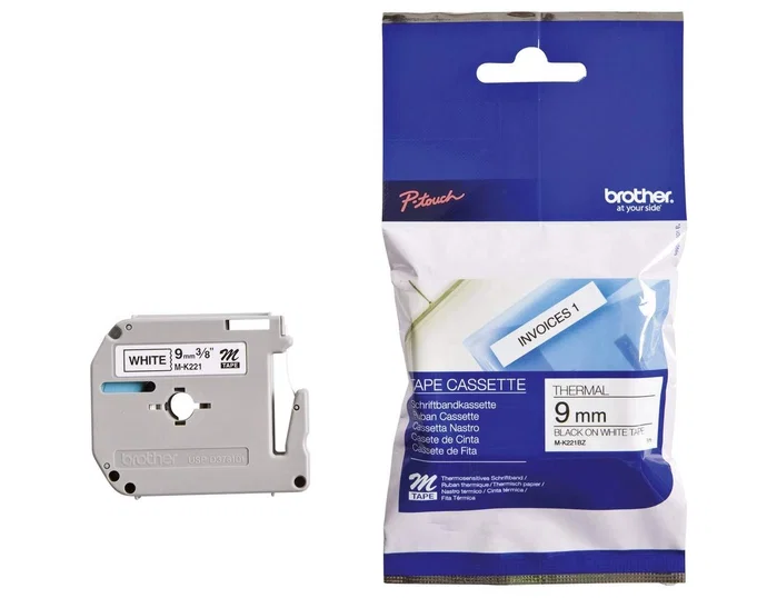 Brother MK221BZ Cinta de etiquetas no laminada 9 mm x 8 m Blanco/Negro Brother MK221BZ Cinta de etiquetas no laminada 9 mm x 8 m Blanco/Negro