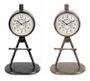 DKD Home Decor Reloj de Sobremesa de Hierro y PVC con Compás (Surtido de 2 Unidades)