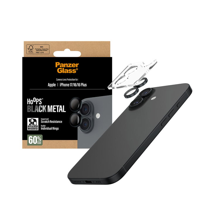 PanzerGlass Hoops Black para iPhone 17, 16 y 16 Plus