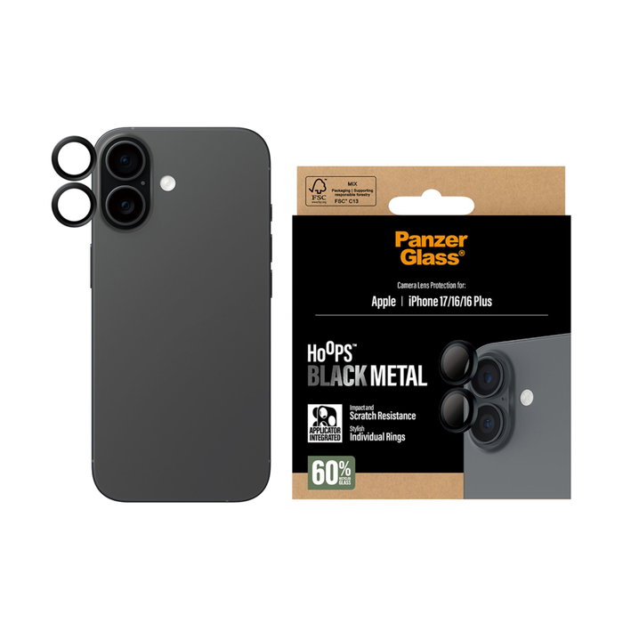 PanzerGlass PanzerGlass Hoops Negro para iPhone 17, 16 y 16 Plus