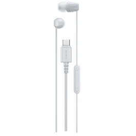 Sony IER-EX15CW Auriculares Intrauditivos In-Ear Blanco con Micrófono y Control en Cable, Conexión USB-C, Sin Batería, Compatible con Smartphone/PC/Tablet