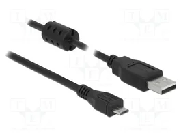 DeLOCK Cable USB 2.0 con conectores USB-A y Micro-B de 1,5 m, Negro