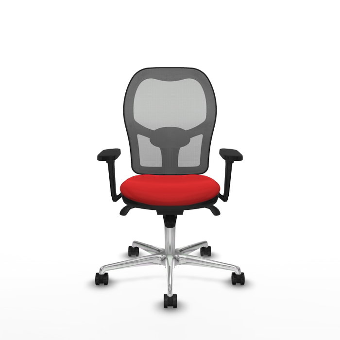 PIQUERAS Y CRESPO Silla de oficina Jorquera con mecanismo Sincro, Rojo y Gris