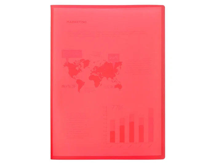 Liderpapel Carpeta con 40 fundas de polipropileno DIN A4 Rojo translúcido