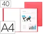 Liderpapel Carpeta con 40 fundas de polipropileno DIN A4 Rojo translúcido