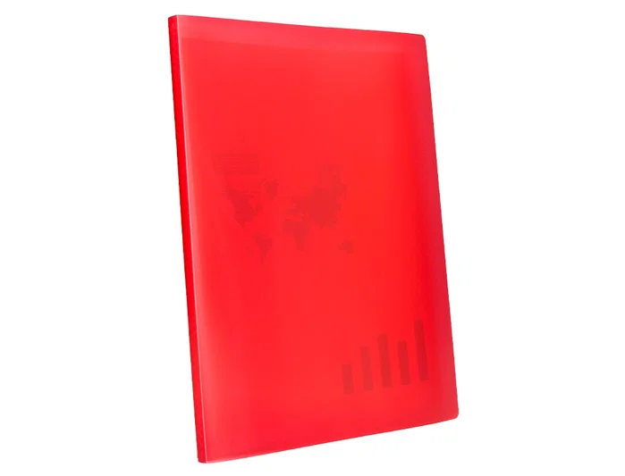 Liderpapel Carpeta con 40 fundas de polipropileno DIN A4 Rojo translúcido