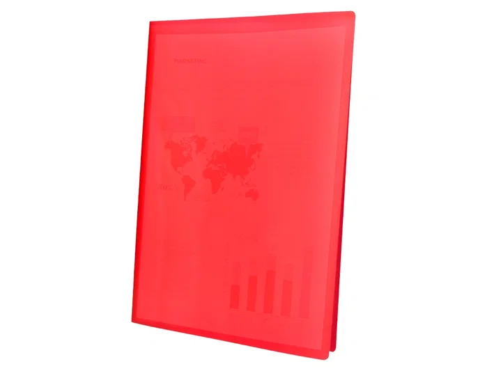 Liderpapel Carpeta con 40 fundas de polipropileno DIN A4 Rojo translúcido
