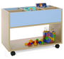 Mobeduc Librería Alta Haya 600904HR18 Mueble con 6 Estanterías y Ruedas 80x40x58 cm