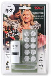 Colop NIL004 Blíster Imprentilla Little NIO 10 Pictos Temática "Navidad" para Niños y Adultos