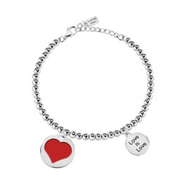 La Petite Story Pulsera con Boules SS + Love is Love Gris de Acero