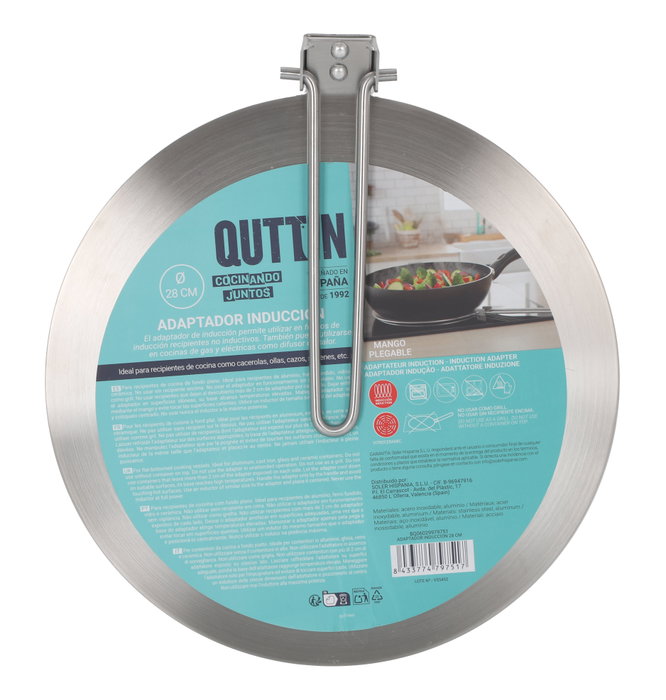 Inde Adaptador para Placas de Inducción 28 cm, Modelo Quttin - Compatible con Cocinas de Inducción (6 Unidades)
