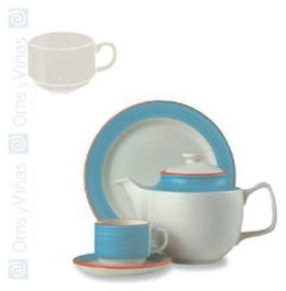 STEELITE RIO Taza Azul Moca 10 - Vajilla Apilable, No apta lavavajillas y microondas (Set de 12)