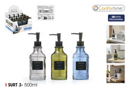 Confortime Dispensador de Jabón de Vidrio 500ml