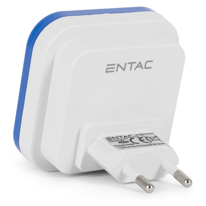 ENTAC Luz de noche LED con sensor de luz 0,5W Blanco/Azul ENTAC Luz de noche LED con sensor de luz 0,5W Blanco/Azul