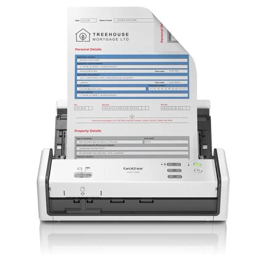 Brother ADS-1300 Escáner de sobremesa compacto con ADF y USB Tipo-C, Blanco