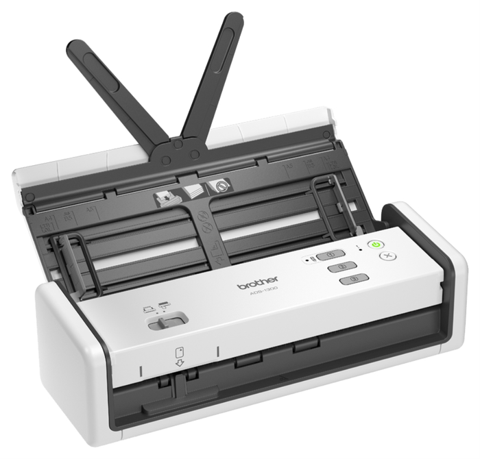 Brother ADS-1300 Escáner de sobremesa compacto con ADF y USB Tipo-C, Blanco