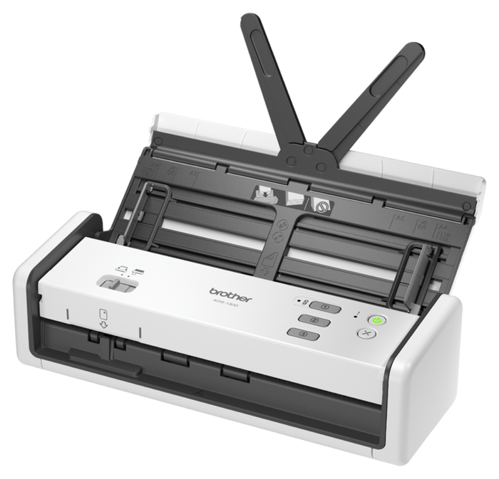 Brother ADS-1300 Escáner de sobremesa compacto con ADF y USB Tipo-C, Blanco
