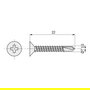 INDEX Din 7504-P Tornillo Autorroscante Broca Rosca Chapa Cabeza Plana Zincado 22mm Largo 3.5mm Ø 1000 Unidades