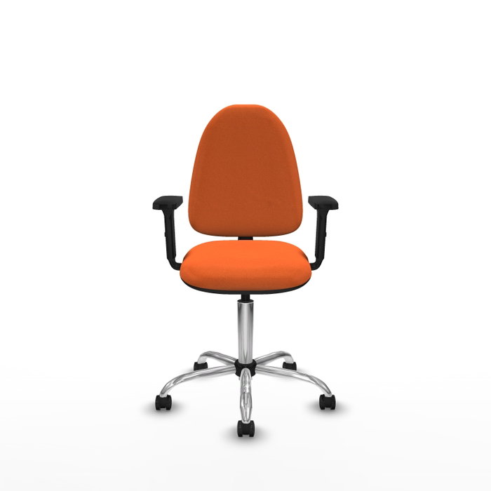PIQUERAS Y CRESPO Silla de oficina Aýna con brazos 2D y base cromada, Naranja PIQUERAS Y CRESPO Silla de oficina Aýna con brazos 2D y base cromada, Naranja