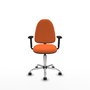 PIQUERAS Y CRESPO Silla de oficina Aýna con brazos 2D y base cromada, Naranja