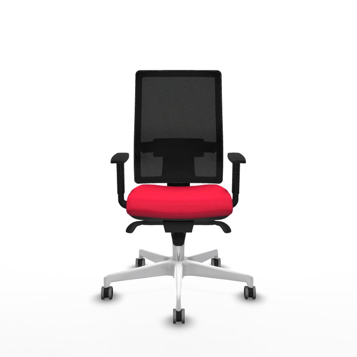 PIQUERAS Y CRESPO Silla de oficina Horna con mecanismo Sincro, Rojo y Negro