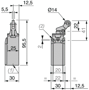 TELEMECANIQUE SENSORS XCKN2127P20 Interruptor de fin de carrera NO + NC