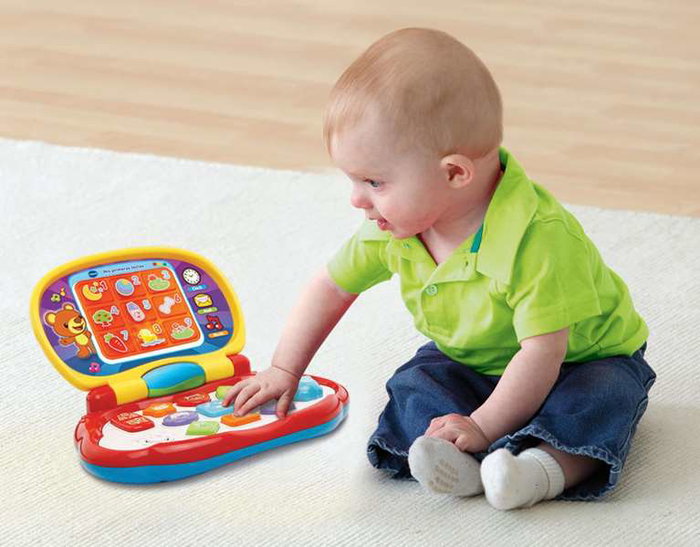 Vtech Ordenador Mis Primeras Teclas Juguete Interactivo con 3 Modos de Juego (Animales, Formas, Música) y Sonidos para Bebés 6-36 Meses