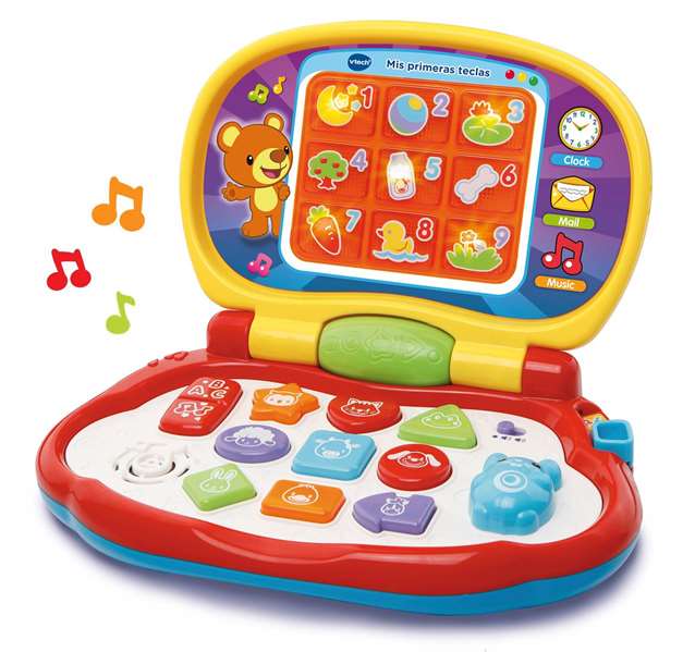 Vtech Ordenador Mis Primeras Teclas Juguete Interactivo con 3 Modos de Juego (Animales, Formas, Música) y Sonidos para Bebés 6-36 Meses