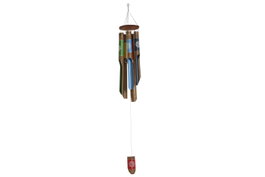 DKD Home Decor Avisador de Puerta de Bambú Chakras Multicolor