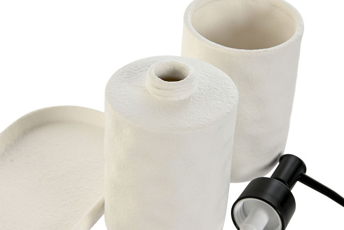 DKD Home Decor Set de 3 Baño Botes Blanco 9.5 x 18 x 17.5 cm