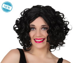 Atosa Peluca Rizada Corta Morena Estilo Vintage Años 20