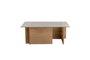 Nordure Mesa de Centro Vetrino Honey Oak Cristal Templado Tablero Melamina Roble Miel 105x65x40 cm