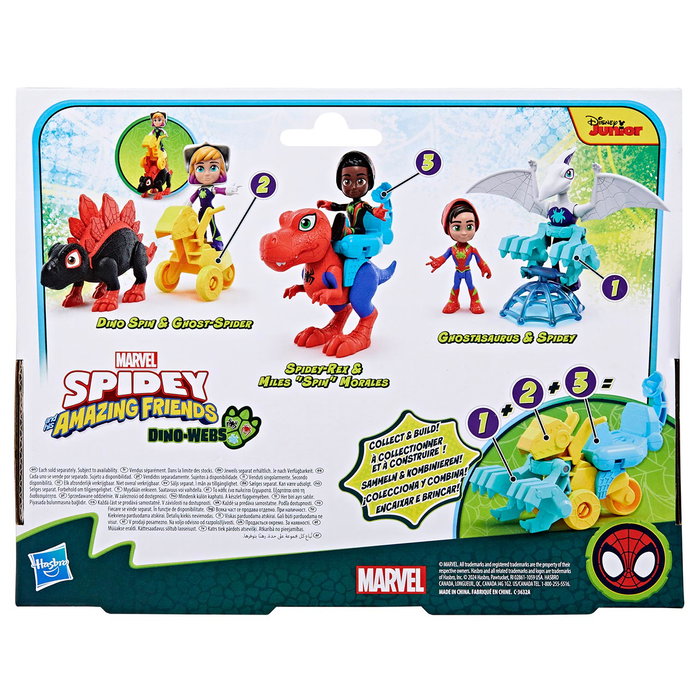 Hasbro G0123 Set de Figuras de Acción Spidey y Ghostasaurus Marvel Dino-Webs con Máscara Reversible 10cm y 12.5cm