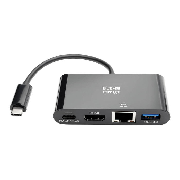 Eaton Adaptador USB-C Multipuerto U444-06N-H4GUB-C con HDMI 4K, USB-A, Gigabit Ethernet y Carga PD 60W - Negro Eaton Adaptador USB-C Multipuerto U444-06N-H4GUB-C con HDMI 4K, USB-A, Gigabit Ethernet y Carga PD 60W - Negro