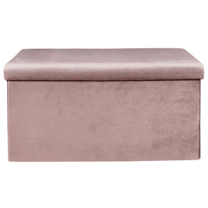 Home Deco Factory Banco Puf Plegable Rosa Terciopelo Giulia Lounge 76x38 cm