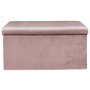 Home Deco Factory Banco Puf Plegable Rosa Terciopelo Giulia Lounge 76x38 cm