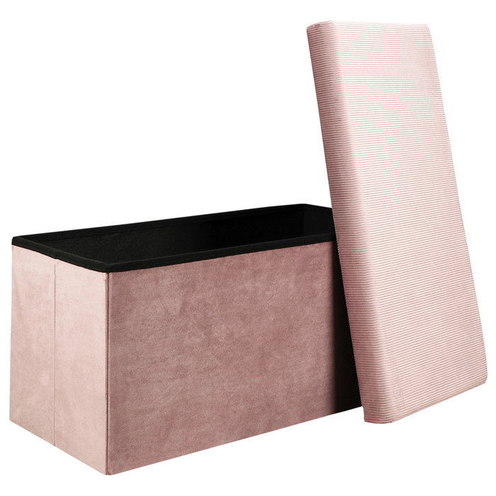 Home Deco Factory Banco Puf Plegable Rosa Terciopelo Giulia Lounge 76x38 cm