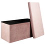 Home Deco Factory Banco Puf Plegable Rosa Terciopelo Giulia Lounge 76x38 cm