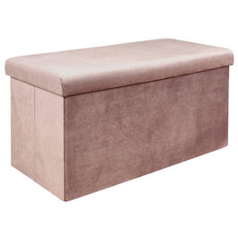 Home Deco Factory Banco Puf Plegable Rosa Terciopelo Giulia Lounge 76x38 cm