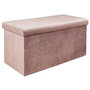Home Deco Factory Banco Puf Plegable Rosa Terciopelo Giulia Lounge 76x38 cm