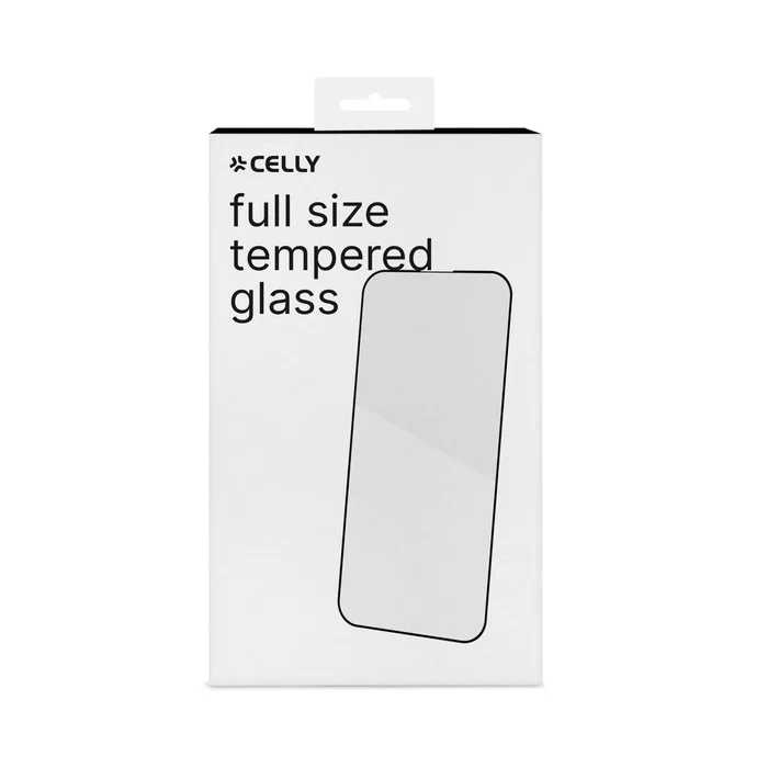 Celly FULLGLASS1055BK Protector de Pantalla Vidrio Templado 9H, Negro, Anti-huellas, Resistente a Rayones para Apple iPhone 15 Plus (6.7")