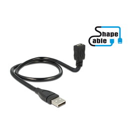 DeLOCK Cable USB 2.0 A a Micro B, 0,5 m, Negro