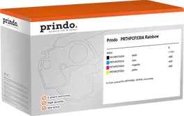 Prindo PRTHPCF530A Rainbow Classic Pack de Valor Negro/Cian/Magenta/Amarillo