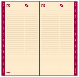 Recambio Agenda Finocam P175 Plana Pl1 118X64 Indice A-Z Crema