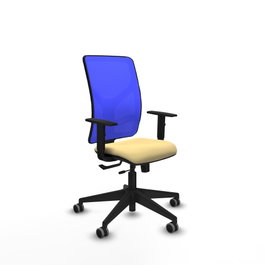 PIQUERAS Y CRESPO Silla de oficina Motilla Crema y Azul