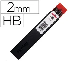 Rotring Minas de Grafito para Portaminas 2mm HB Estuche de 12 Unidades